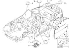 Пробки/заглушки для BMW E52 Z8 S62 (схема запасных частей)