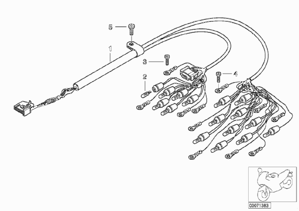 Жгут проводов комбинации приборов для BMW R28 R 1150 R Rockster (0308,0318) 0 (схема запчастей)