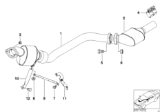 Катализатор для дизельного двигателя для BMW E39 520d M47 (схема запасных частей)
