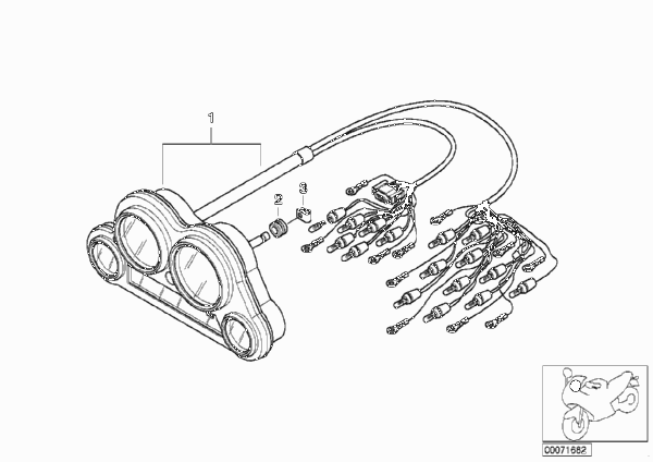 комбинация приборов для MOTO 259S R 1100 S 98 (0422,0432) 0 (схема запчастей)