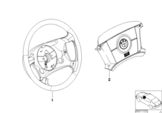 Рулевое колесо кожа Bicolor для BMW E46 328i M52 (схема запасных частей)