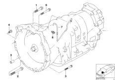 Крепление/ система вентиляции КПП для BMW E53 X5 3.0i M54 (схема запасных частей)