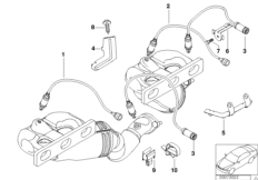 Лямбда-зонд/дополнительные элементы для BMW E46 330i M54 (схема запасных частей)