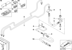 Трубопровод тормозного привода Зд с DSC для BMW Z3 Z3 1.9 M43 (схема запасных частей)