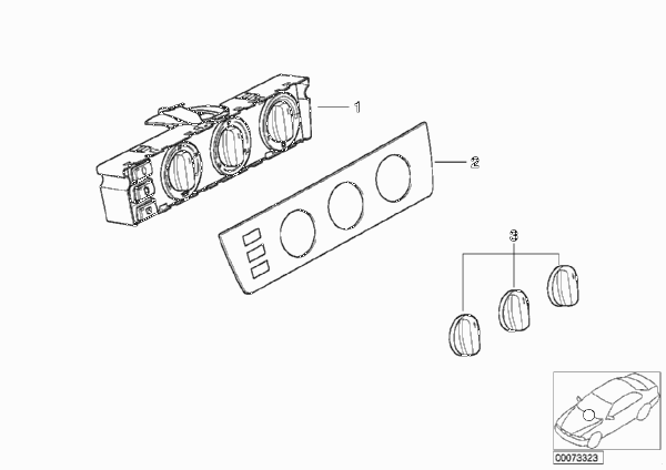 Панель управления кондиционера для BMW E53 X5 3.0d M57 (схема запчастей)