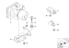 Гидроагрегат DSC/крепление/датчики для BMW Z3 Z3 2.0 M52 (схема запасных частей)