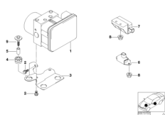 Гидроагрегат DSC/крепление/датчики для BMW Z3 Z3 2.8 M52 (схема запасных частей)
