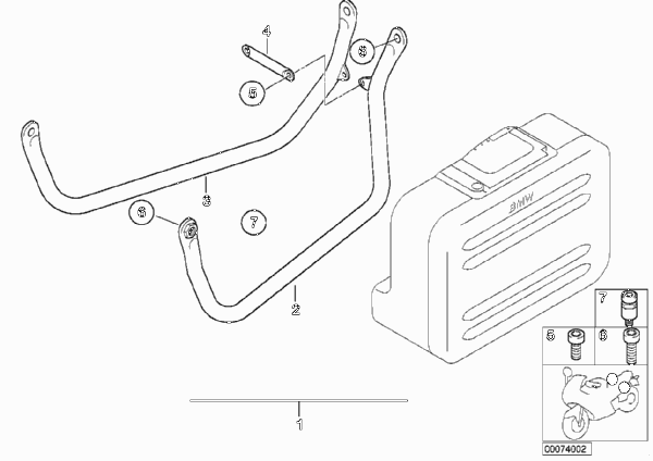 Комплект фиксаторов для чемодана для BMW R13 F 650 GS 04 (0175,0185) 0 (схема запчастей)