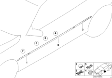 Наружные накладки / декоративные решетки для BMW E46 323Ci M52 (схема запасных частей)
