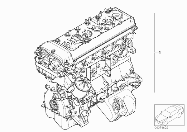 Силовой агрегат для BMW Z3 Z3 M3.2 S54 (схема запчастей)