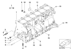 Блок-картер двигателя для BMW E85 Z4 M3.2 S54 (схема запасных частей)
