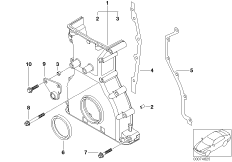 Корпус блока ГРМ для BMW E46 M3 CSL S54 (схема запасных частей)