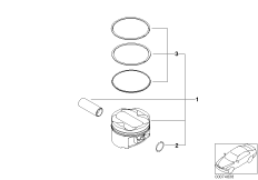 Поршень кривошипно-шатунного механизма для BMW E46 M3 S54 (схема запасных частей)