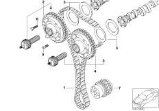 Приводная цепь механ.газораспределения для BMW E85 Z4 M3.2 S54 (схема запасных частей)