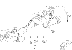 Лямбда-зонд/дополнительные элементы для BMW E46 M3 S54 (схема запасных частей)