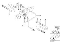 Тормозной трубопровод Пд без ABS для BMW E34 520i M50 (схема запасных частей)
