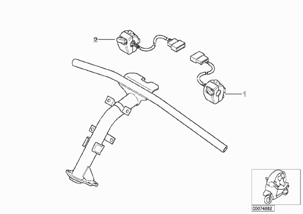 Комбинированный выключатель на руле для MOTO C1N C1 (0191) 0 (схема запчастей)