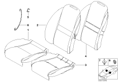 Обивка спортивного сиденья/основание для BMW E52 Z8 S62 (схема запасных частей)