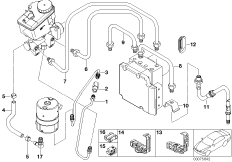 Трубопровод тормозного привода Пд с DSC для BMW E46 M3 S54 (схема запасных частей)