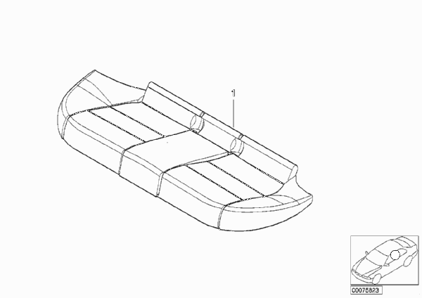 Инд.обивка подушки Зд сиденья Alcantara для BMW E46 325Ci M54 (схема запчастей)