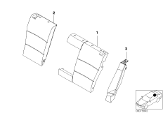 Инд.обивка люка в спинке сиденья кожа N6 для BMW E46 330xd M57 (схема запасных частей)