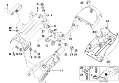 Рулевая колонка с механическим приводом для BMW E53 X5 3.0i M54 (схема запасных частей)