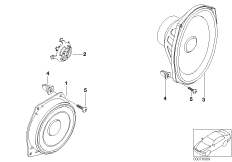 Детали динамика Stereo для BMW R50 One D W17 (схема запасных частей)