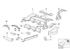 нижние части задних сидений для BMW E36 M3 3.2 S50 (схема запасных частей)