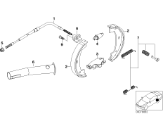 Стояночный тормоз/тормозные колодки для BMW E46 M3 CSL S54 (схема запасных частей)