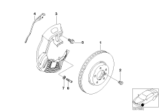 Диск тормозного механизма перед.колеса для BMW E39 525i M54 (схема запасных частей)