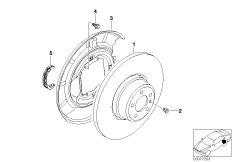 Тормозной диск торм.механ.заднего колеса для BMW E39 530i M54 (схема запасных частей)