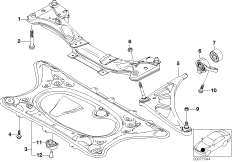 Балка переднего моста/поперечный рычаг для BMW E46 M3 S54 (схема запасных частей)