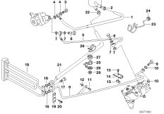 Маслопроводы гидроусилителя рул.управл. для BMW E38 750iLP M73N (схема запасных частей)