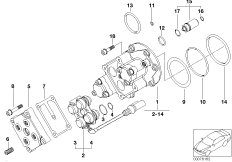 Головка блока цилиндров-Vanos для BMW E39 M5 S62 (схема запасных частей)