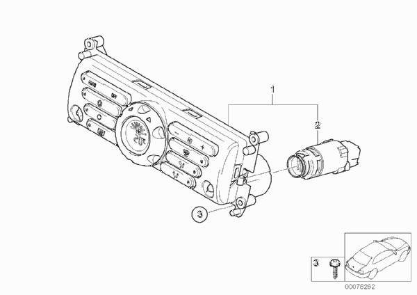 Панель управления автом.сист.кондицион. для BMW R52 Cooper S W11 (схема запчастей)