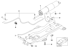 Топливный фильтр/ регулятор давления для BMW E46 325Ci M54 (схема запасных частей)