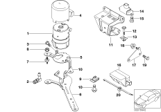 Подкачив. насос/ датчики/ доп.элем. DSC для BMW E46 M3 S54 (схема запасных частей)