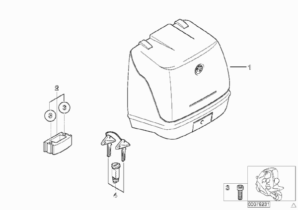 Верхний контейнер для BMW C1N C1 (0191) 0 (схема запчастей)