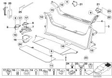 Обшивка багажного отделения для BMW Z3 Z3 M3.2 S50 (схема запасных частей)