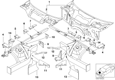 детали передка кузова для BMW E52 Z8 S62 (схема запасных частей)