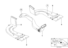 Вентиляционный канал для BMW E53 X5 3.0i M54 (схема запасных частей)