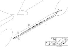 Накладка M порог / арка колеса для BMW E46 M3 S54 (схема запасных частей)