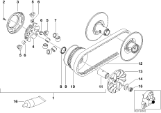 Привод от вариатора для MOTO C1N C1 (0191) 0 (схема запасных частей)