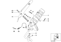 Детали системы выпуска ОГ с креплением для MOTO C1N C1 200 (0192) 0 (схема запасных частей)
