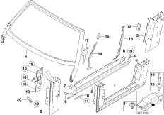 боковой каркас для BMW E52 Z8 S62 (схема запасных частей)