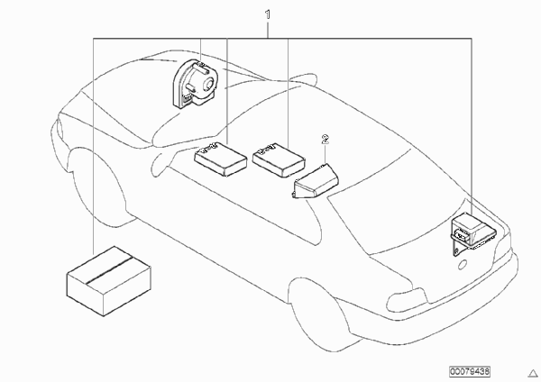 Комплект дооснащения сигнализации для BMW E46 323Ci M52 (схема запчастей)