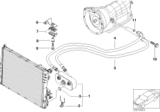 Масляное охлаждение АКПП A5S ...R для BMW E46 330xi M54 (схема запасных частей)