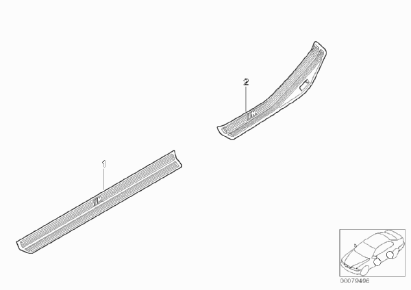 Дооснащение накладкой порога в M-стиле для BMW E46 330Ci M54 (схема запчастей)