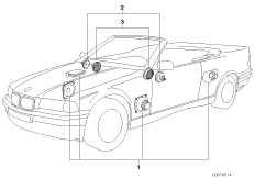 Аудиосистема  Sound Modul для BMW E36 328i M52 (схема запасных частей)