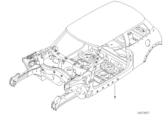 Каркас кузова для BMW R50 One 1.4i W10 (схема запасных частей)